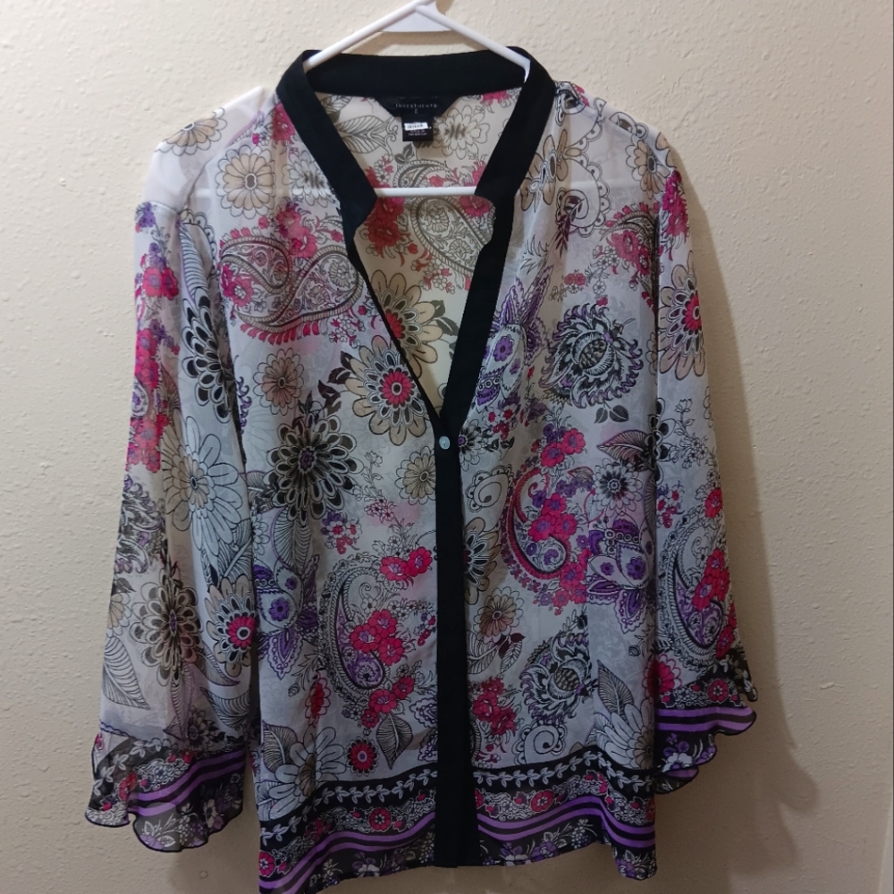 Investment floral sheer blouse